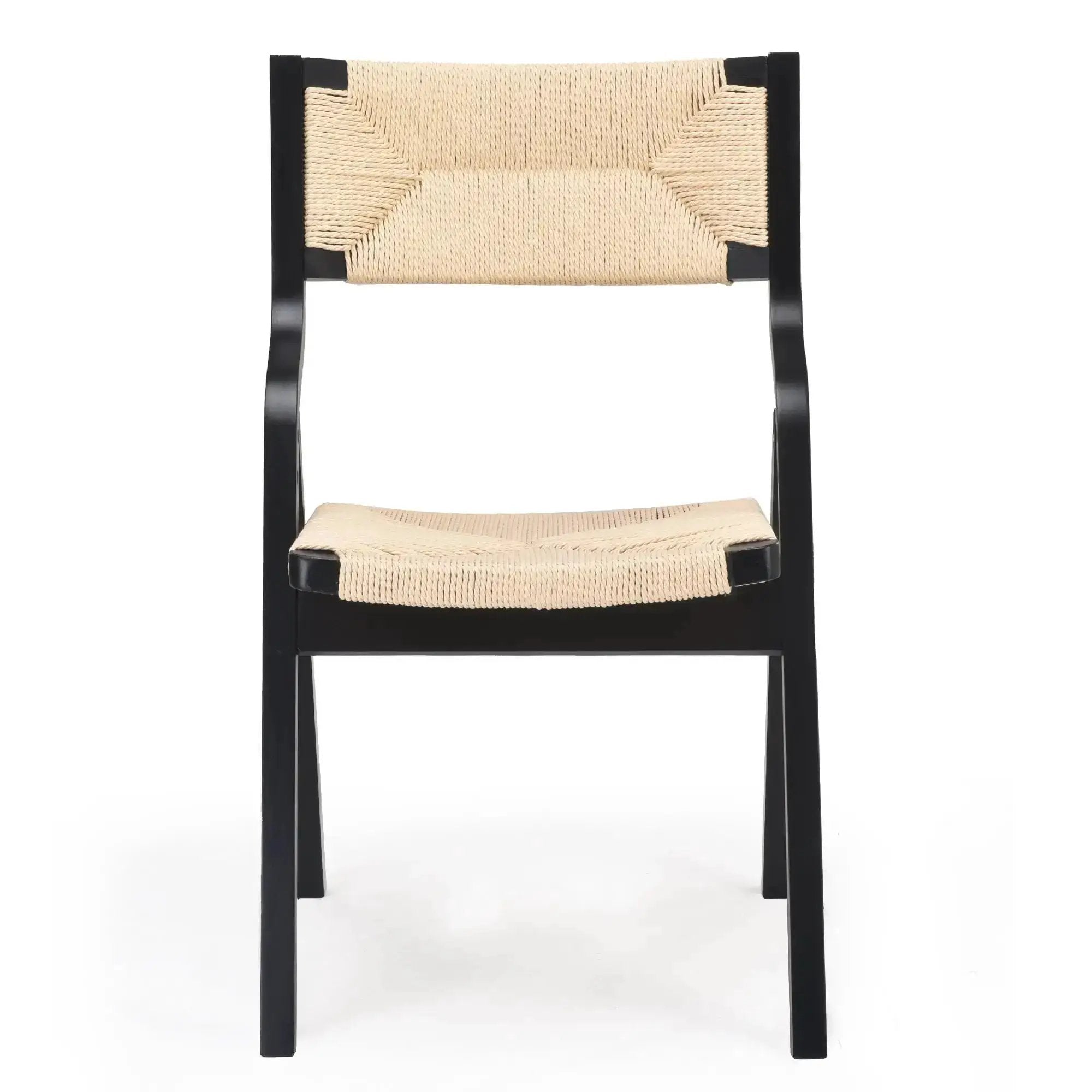 Space-Saving Wood Folding Dining Chairs - Woven Seat Set of 2 - Platinum-Level Office Chairs
