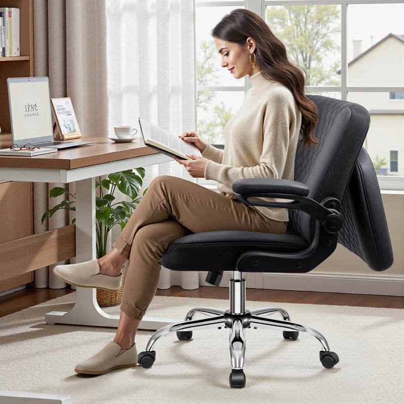 Big and Tall Office Chair 400Lbs, Adjustable Lumbar Support Executive Office Chair