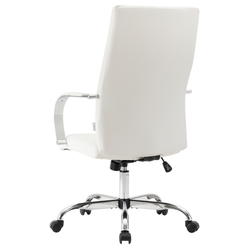 20 PCS Sonora Ergonomic High-Back Leather Desk Office Chair with Chrome Base and Tilt for Home Office - White