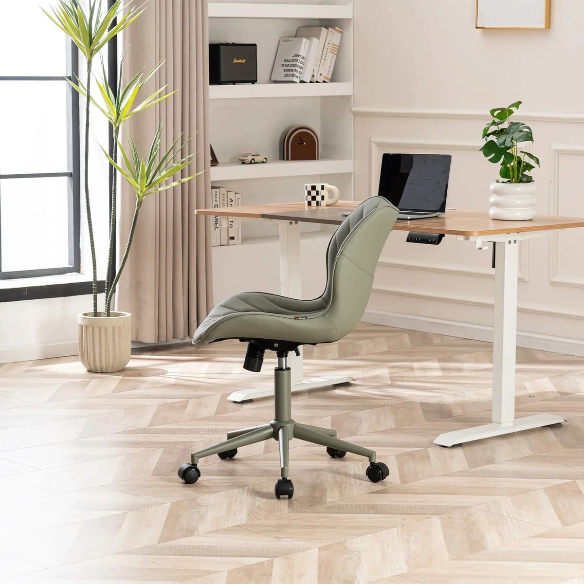 Swivel Armless Desk Chair Office Chairs Makeup Vanity Chair