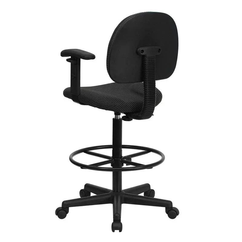 Black Fabric Adjustable Height Drafting Chair With Ergonomic Support by Platinum-Level Office Chairs