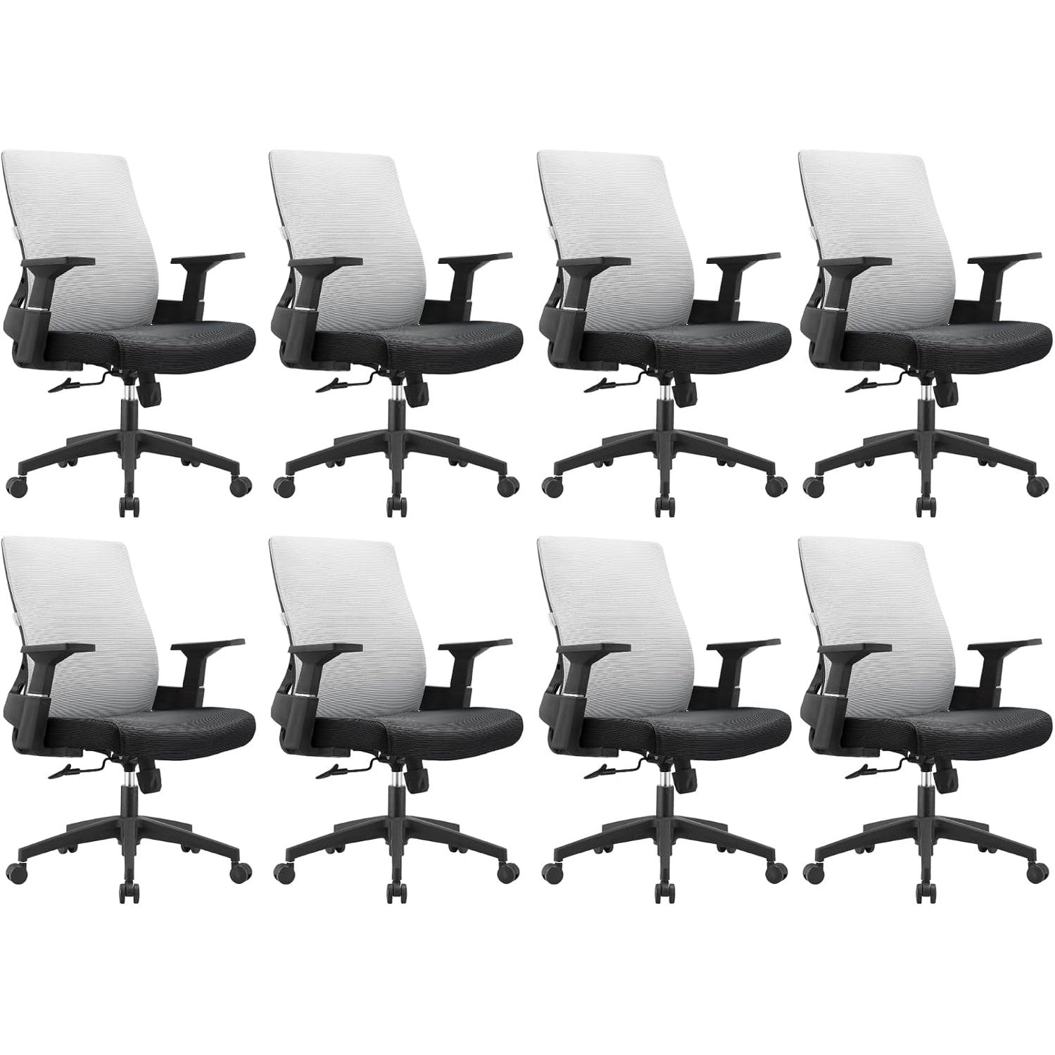 Leisuremod Ergonomic Office Chair, 360 Degree Swivel & Tilt with Rolling Wheels, Adjustable Height, Grey