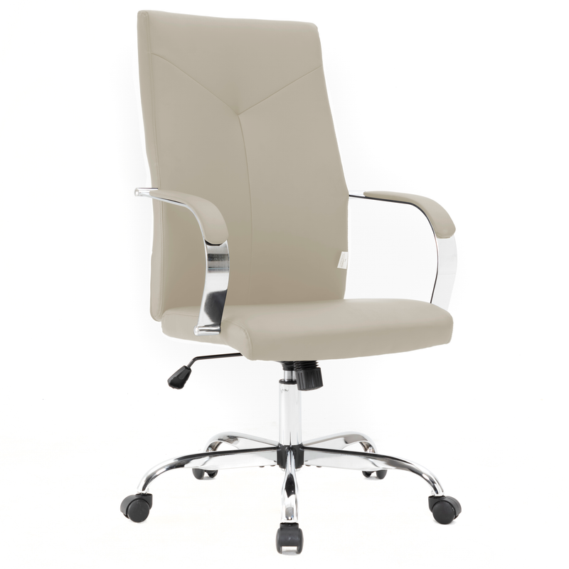 20 PCS Sonora Ergonomic High-Back Leather Desk Office Chair with Chrome Base and Tilt for Home Office - Tan