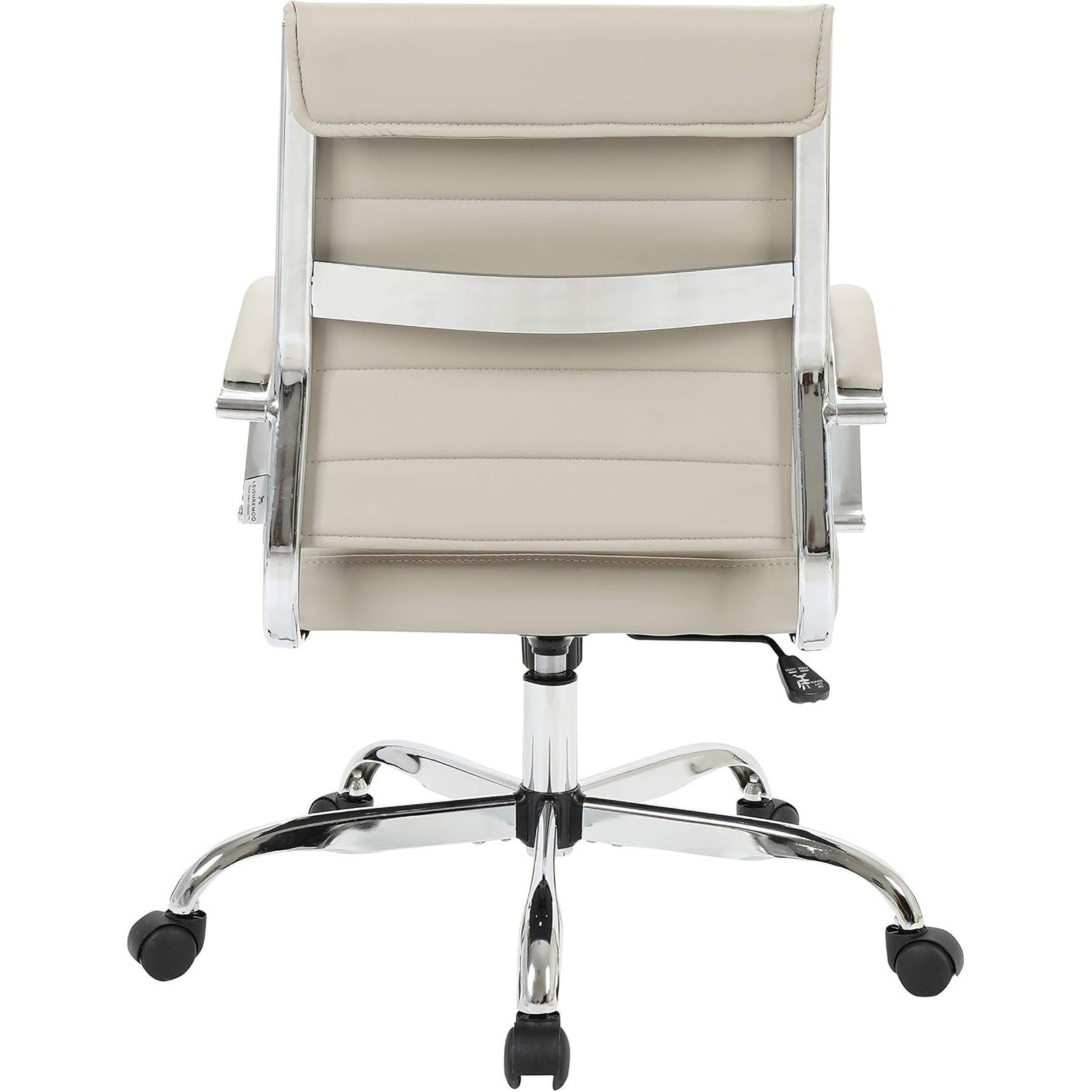 Leisuremod Benmar Leather Office Desk Chair, Mid-Back Ergonomic Swivel Chair with Lumbar Support, Adjustable Height, Tilt Lock, Cushioned Seat & Back, Home Office Task Chair (Tan, Single)