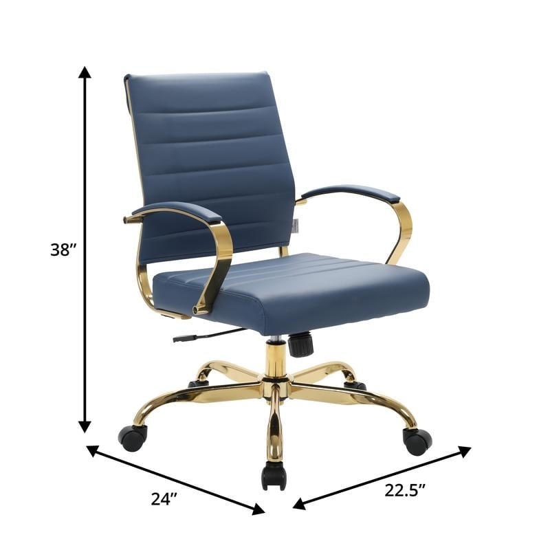 Benmar navy blue leather office chairs – view 11