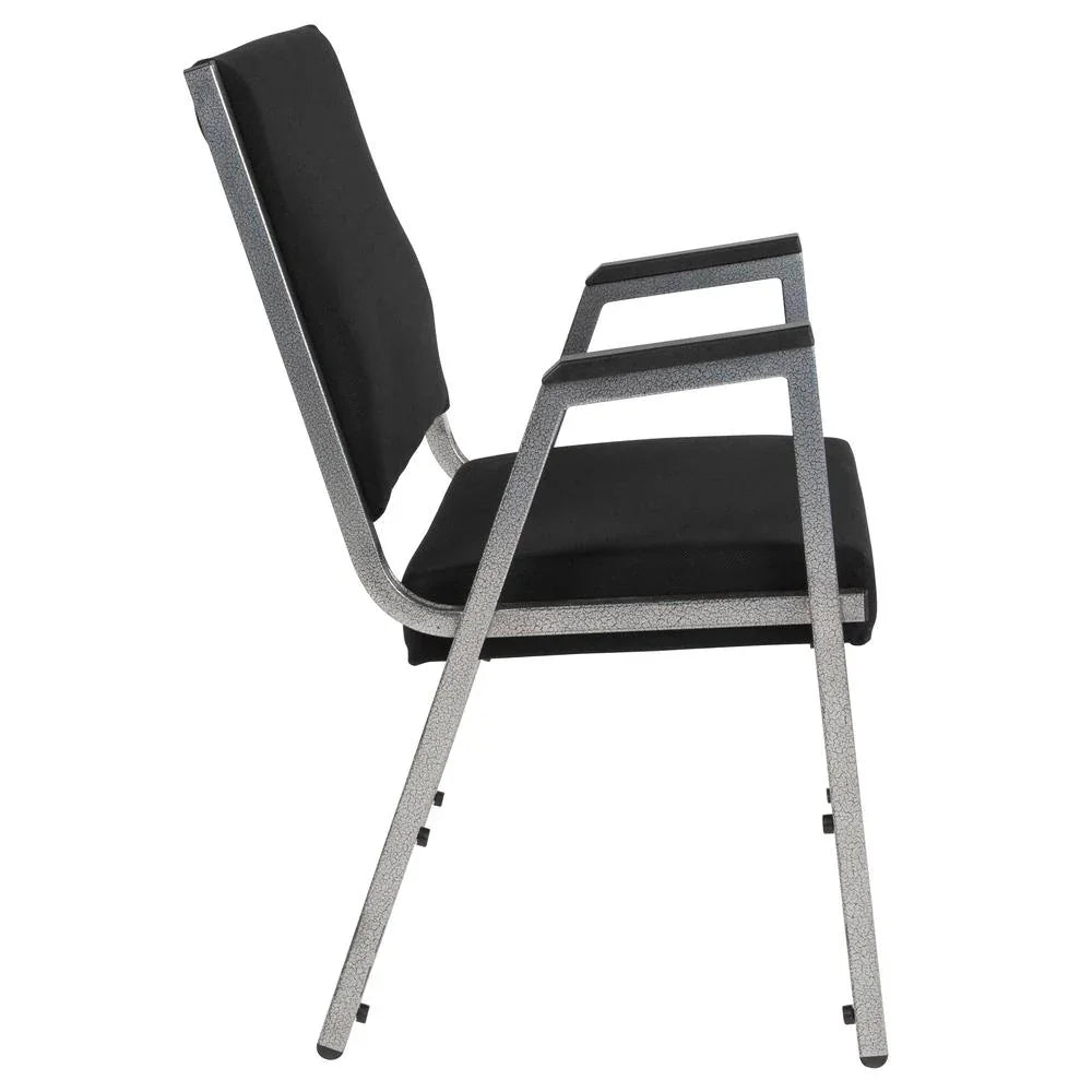 1000 lb. Rated Black Antimicrobial Fabric Bariatric Medical Reception Arm Chair by Platinum-Level Office Chairs