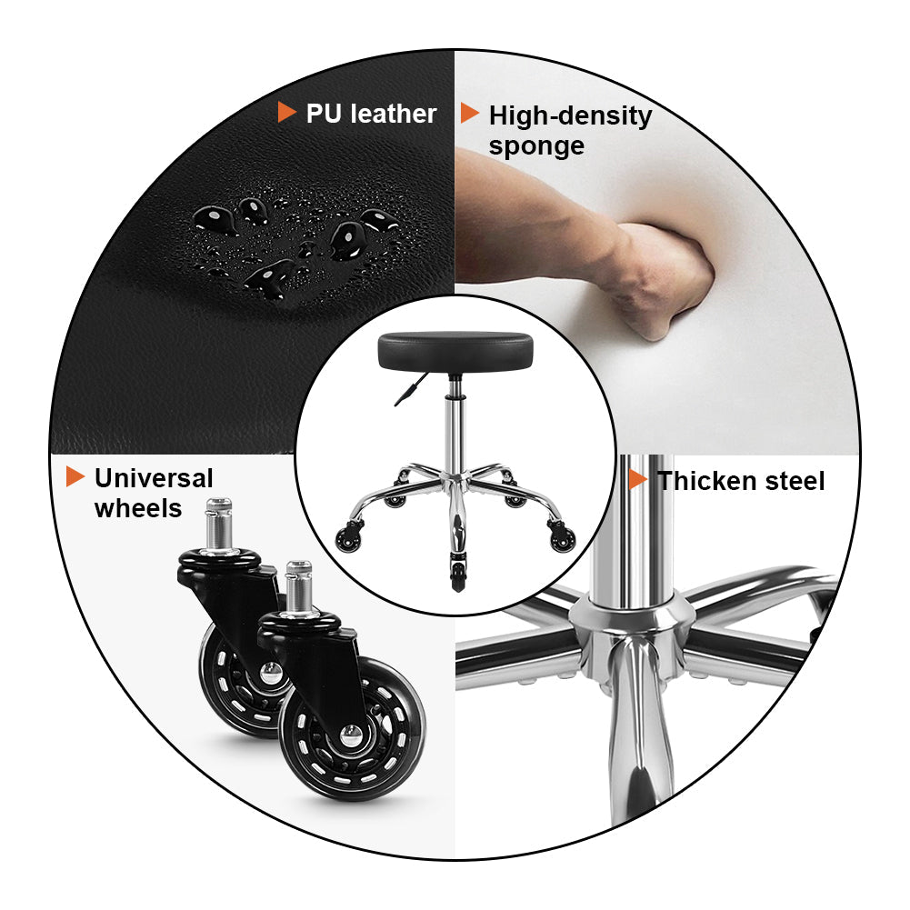 Premium Black Salon Chair With Height Adjustment And Casters