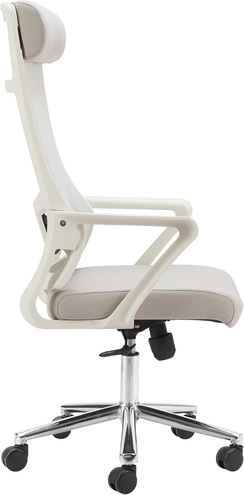 Zuo Jett High Back Office Chair Light Gray, Gray Office Chair, Modern Style, Mesh Fabric, Breathable Mesh Fabric, Nylon, Indoor Office, 26" W X 26" D X 46.9~50.8" H, Non-Stackable