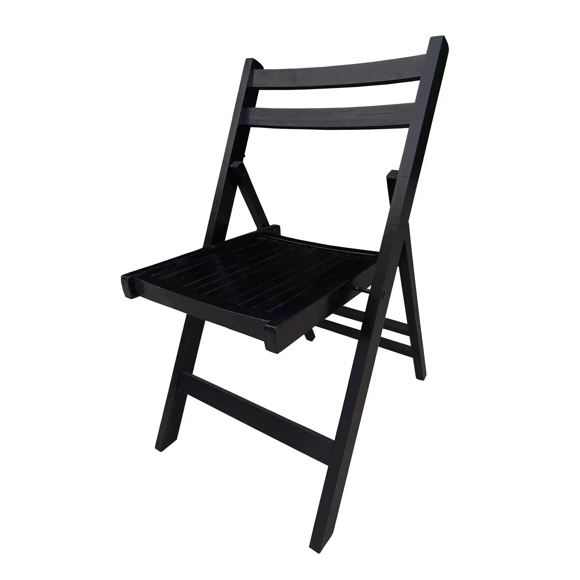 Black Solid Wood Folding Chairs - Set of 4, Compact & Durable - Platinum-Level Office Chairs