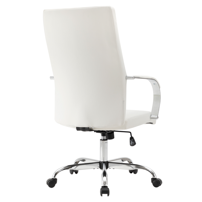 20 PCS Sonora Ergonomic High-Back Leather Desk Office Chair with Chrome Base and Tilt for Home Office - White