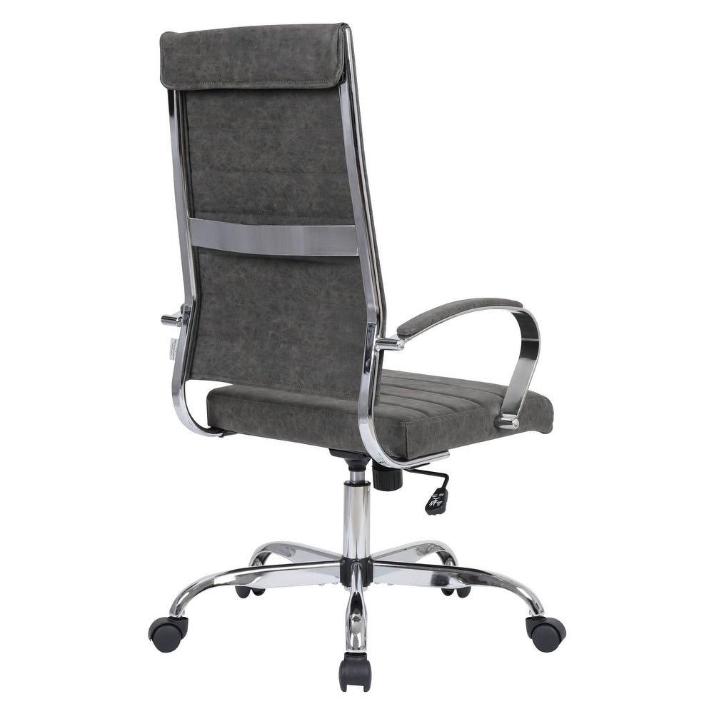 30 PCS Benmar Modern High Back Leather Upholstered Office Chair with Dual Wheel Casters and Swivel Base - Charcoal