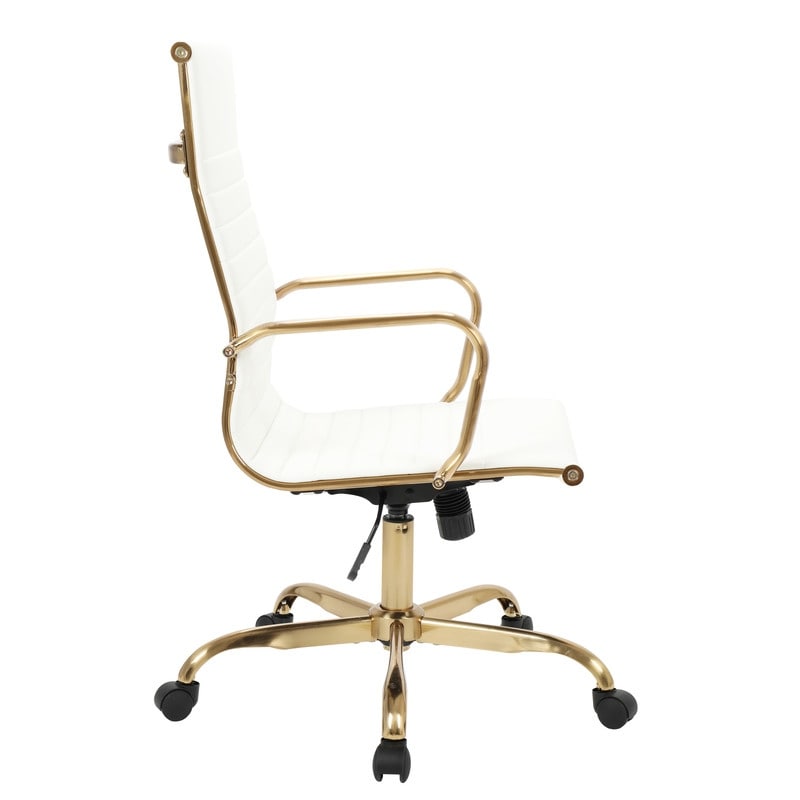 17 PCS Harris Modern High-Back Leather Upholstered Office Chair with Tilt & Swivel for Home Office - White