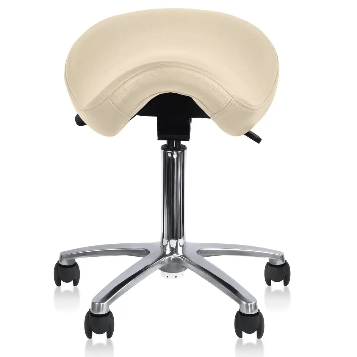 Adjustable Black Saddle Stool With Wheels For Dental Office Salon Clinic Lab Ergonomic Tilt Chair ADS