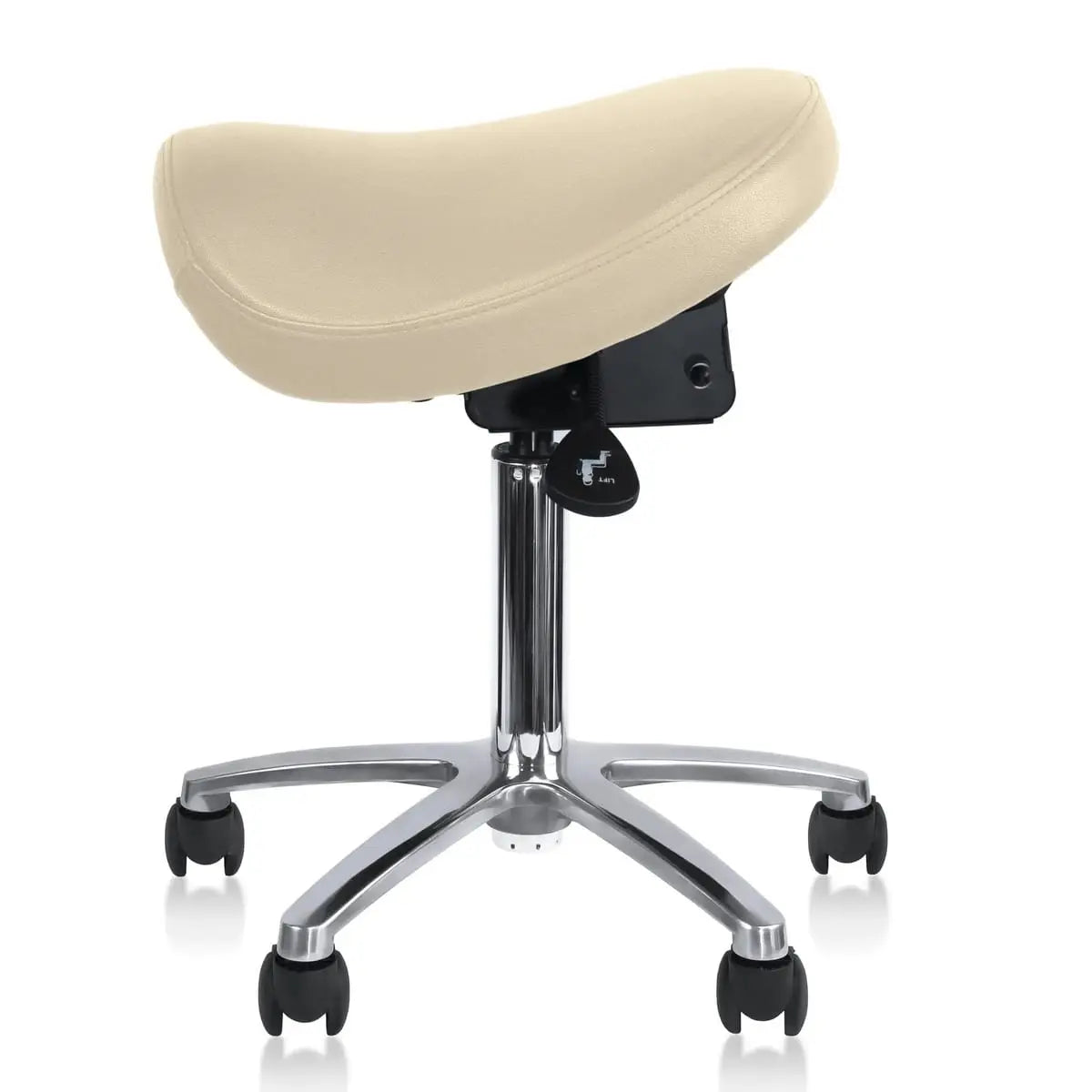 Adjustable Black Saddle Stool With Wheels For Dental Office Salon Clinic Lab Ergonomic Tilt Chair ADS