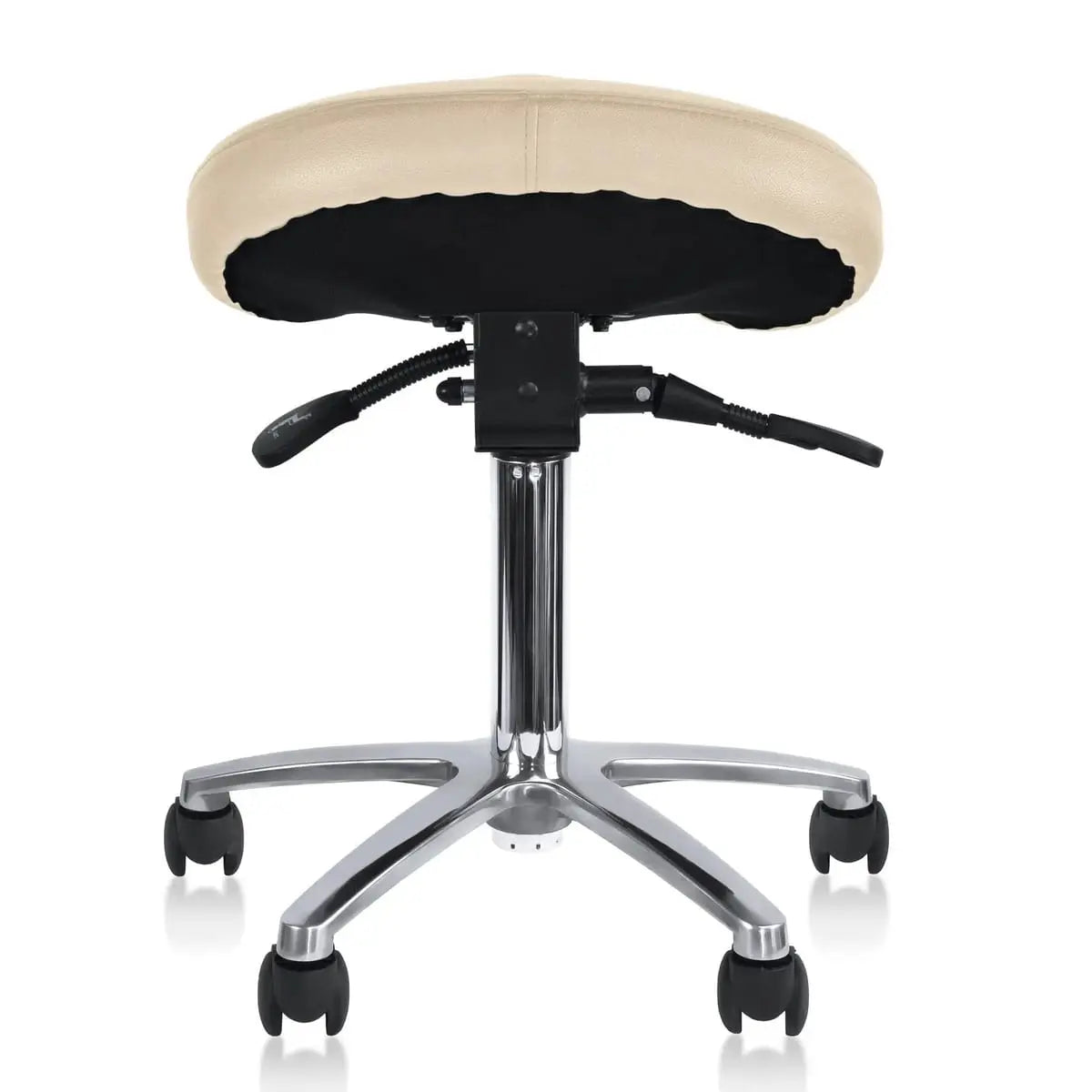Adjustable Black Saddle Stool With Wheels For Dental Office Salon Clinic Lab Ergonomic Tilt Chair ADS