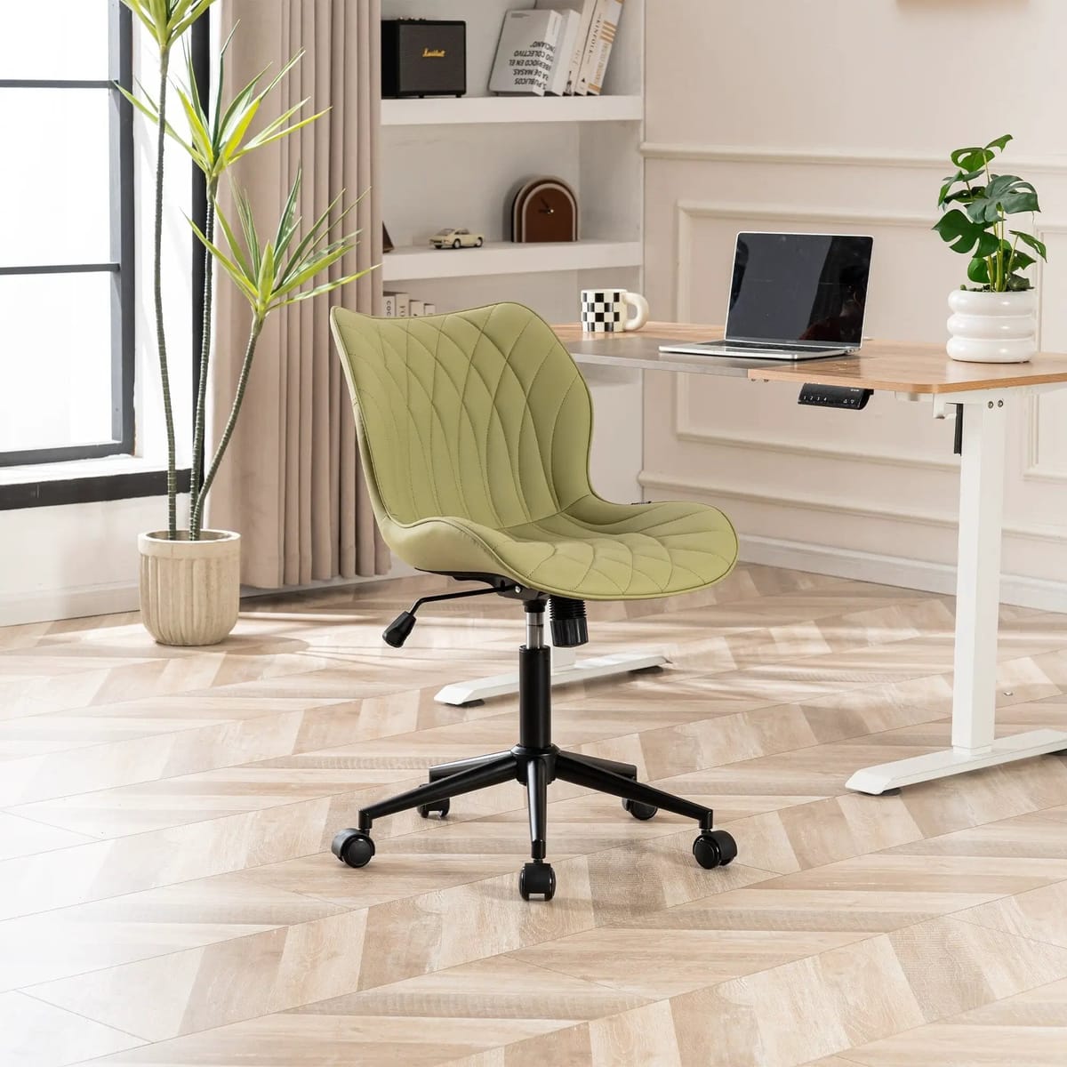 Swivel Armless Desk Chair Office Chairs Makeup Vanity Chair