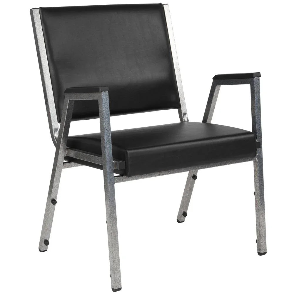 1000 lb. Rated Black Antimicrobial Vinyl Bariatric Medical Reception Arm Chair by Platinum-Level Office Chairs
