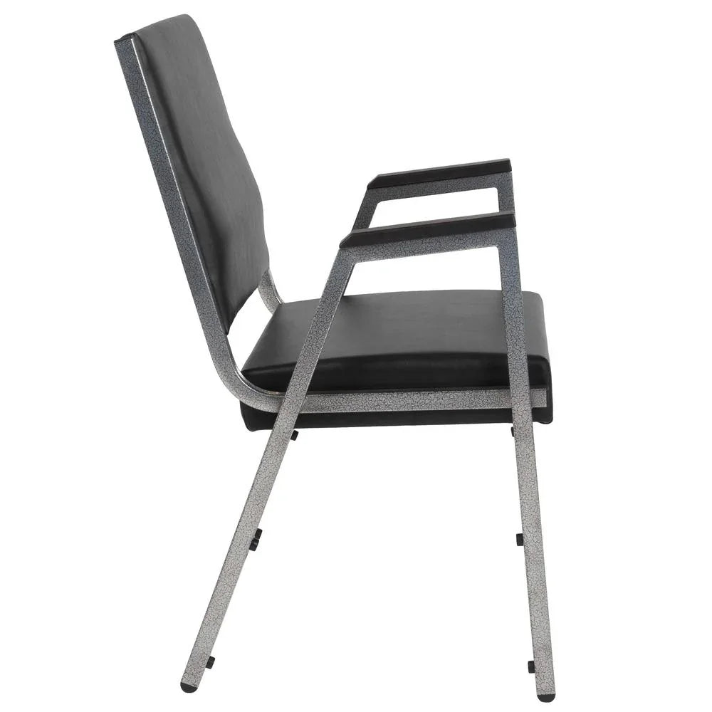1000 lb. Rated Black Antimicrobial Vinyl Bariatric Medical Reception Arm Chair by Platinum-Level Office Chairs
