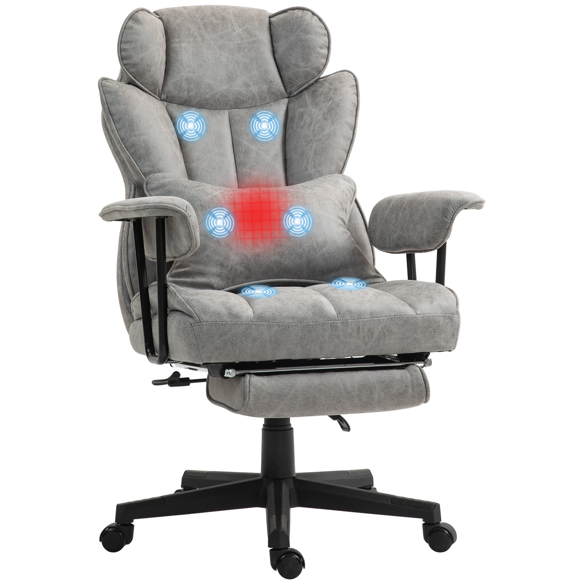 HOMCOM Massage Office Chair Big and Tall With Heated Lumbar Support - Platinum-Level Office Chairs
