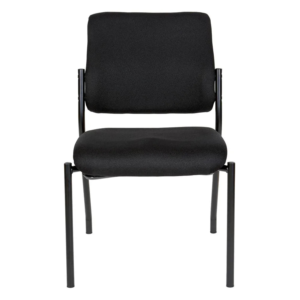 Stackable Armless Visitor Chair With Padded Seat And Back Black by Platinum-Level Office Chairs