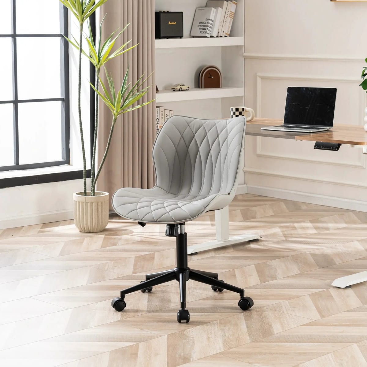 Swivel Armless Desk Chair Office Chairs Makeup Vanity Chair