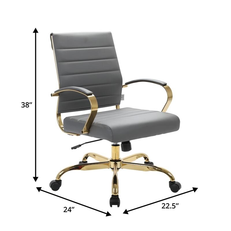 Benmar grey leather office chairs – view 11
