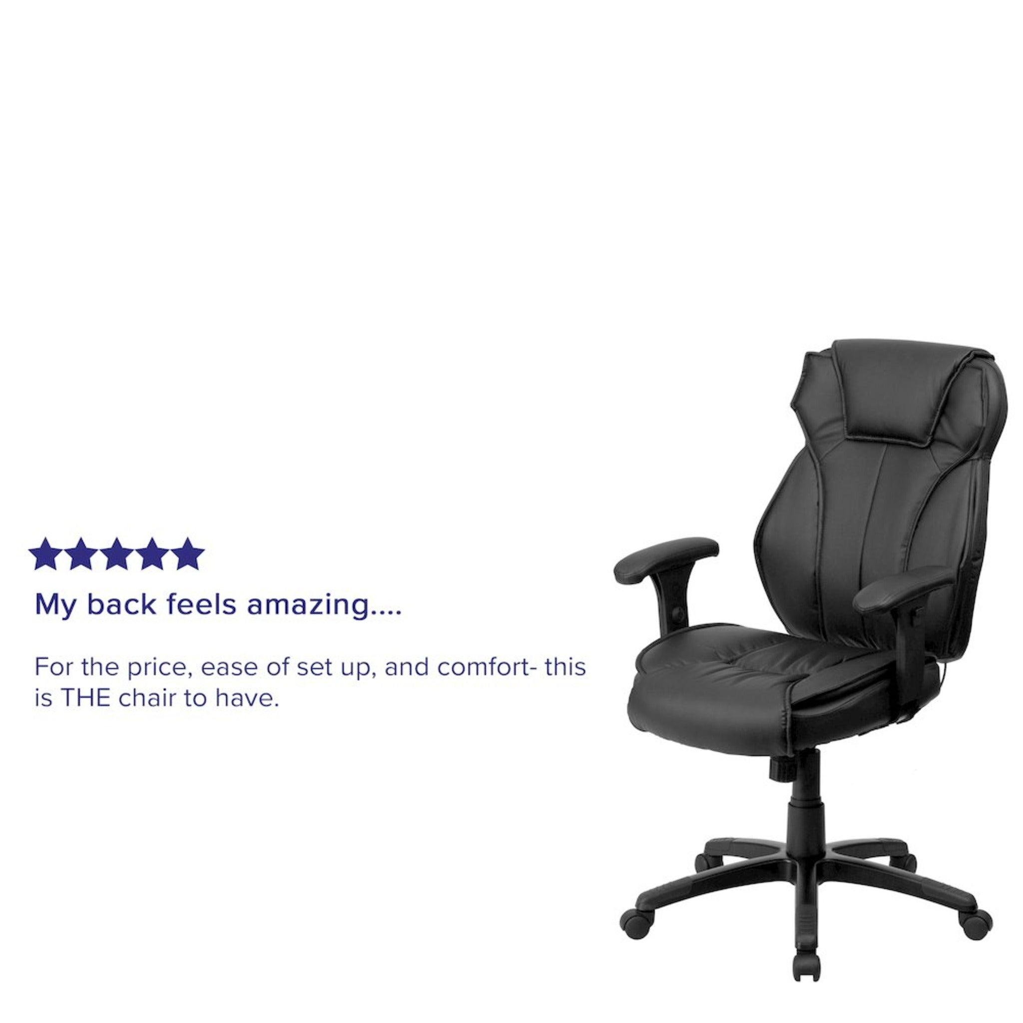 High Back Black LeatherSoft Multifunction Executive Swivel Office Chair