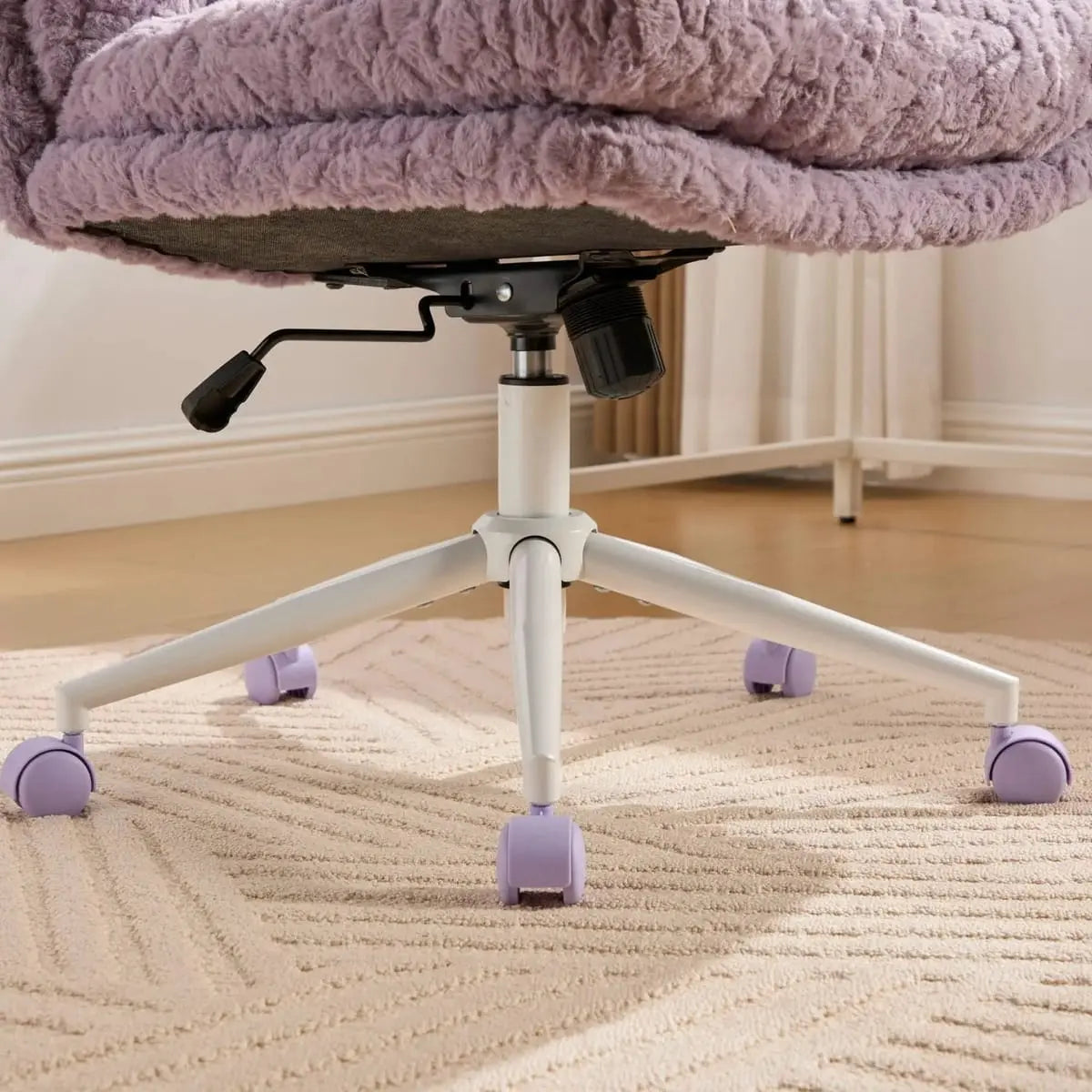 Violet Faux Fur Office Chair - Wider Seat & Adjustable Swivel - Platinum-Level Office Chairs