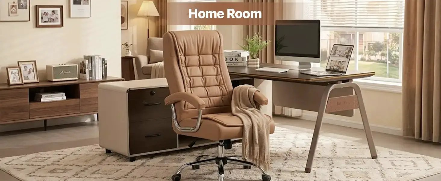 Executive Office Chair High Back PU Leather Ergonomic Swivel ComfortPlus - Platinum-Level Office Chairs