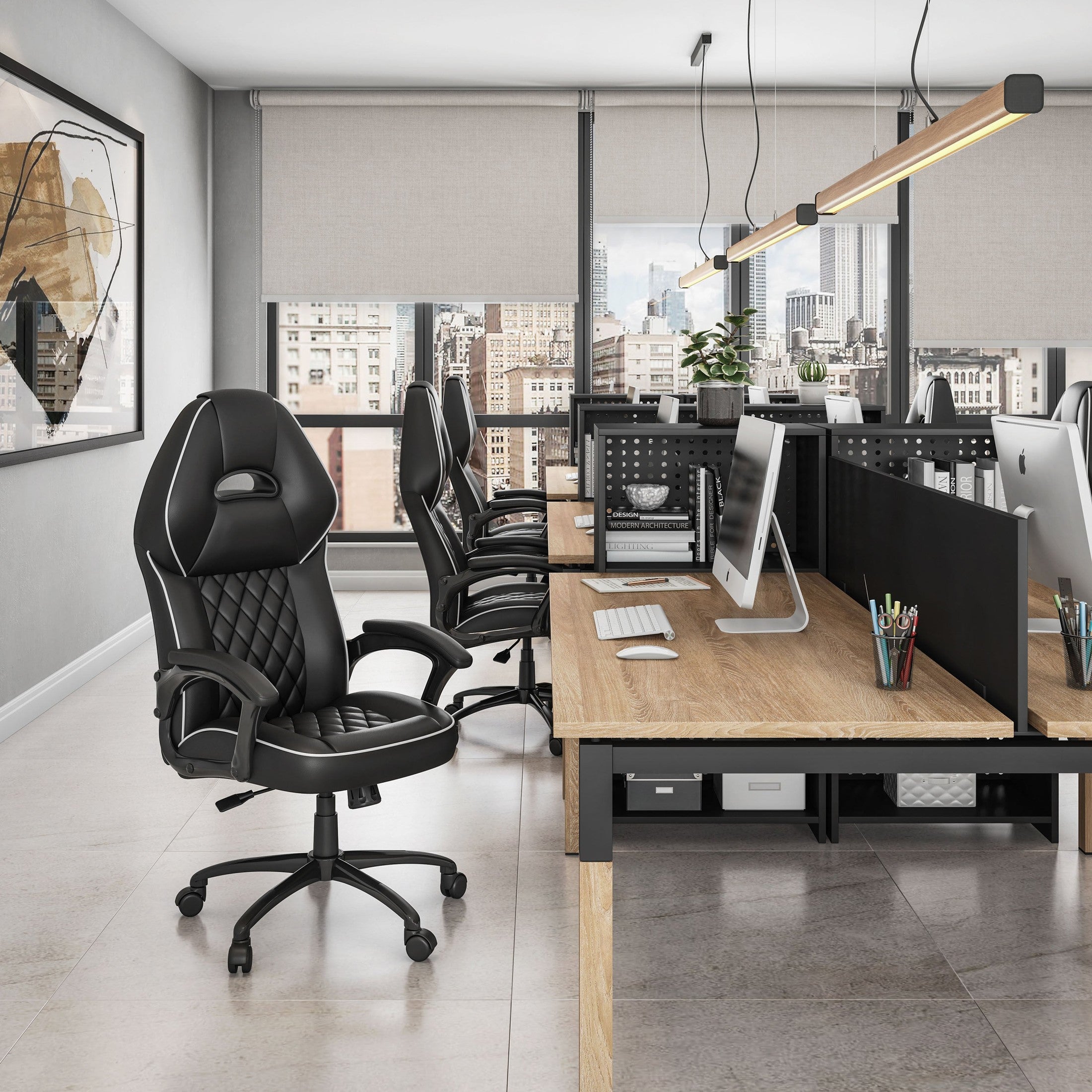 Black Sport Race Executive Chair, High Back Ergonomic Design