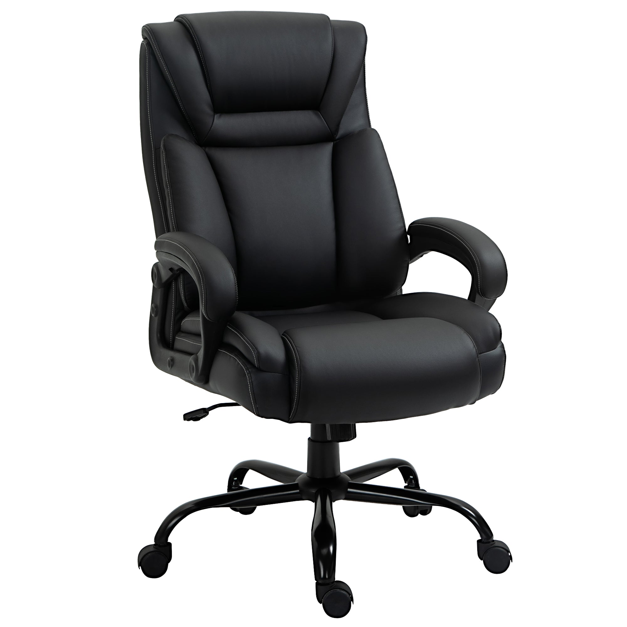 Big and Tall Ergonomic Executive Office Chair 400 lb Capacity With Wide PU Leather Seat and High Back