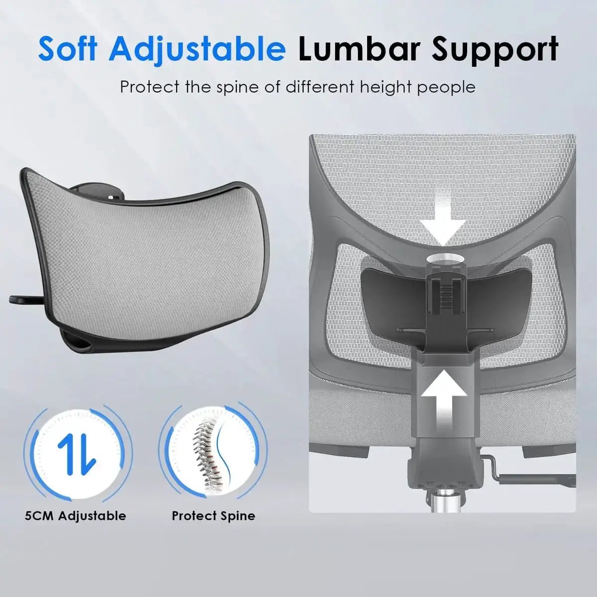 Ergonomic Mesh Office Chair with Adjustable Lumbar Support and - Platinum-Level Office Chairs
