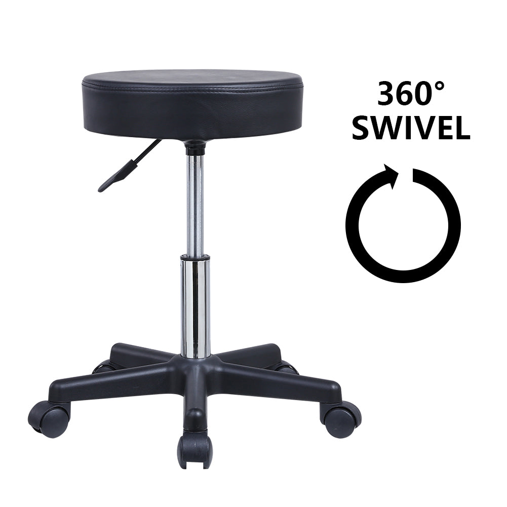 PU leather rolling stool – view 4