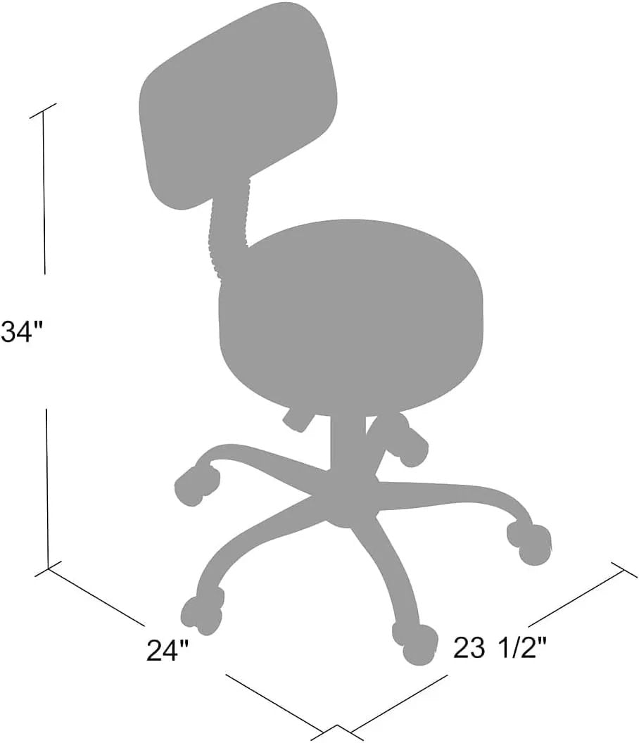 Boss Office Products Be Well Spa Professional Adjustable Drafting Stool with Back, Grey (B245-GY) by Manufacturer.