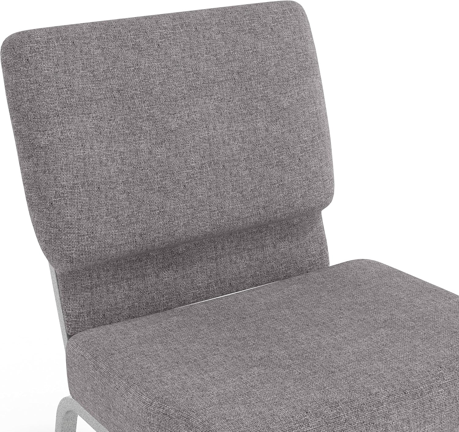 Flash Furniture HERCULES Series 21''W Stacking Church Chair in Gray Fabric - Silver Vein Frame