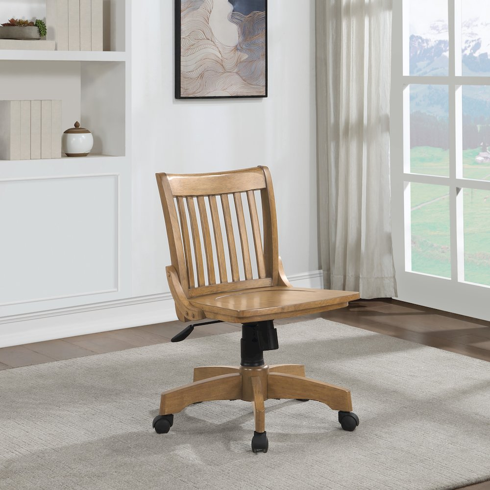 Deluxe Armless Wood Bankers Chair by Platinum-Level Office Chairs