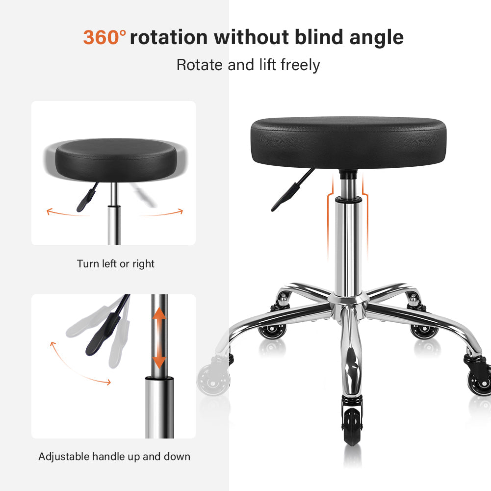 Premium Black Salon Chair With Height Adjustment And Casters