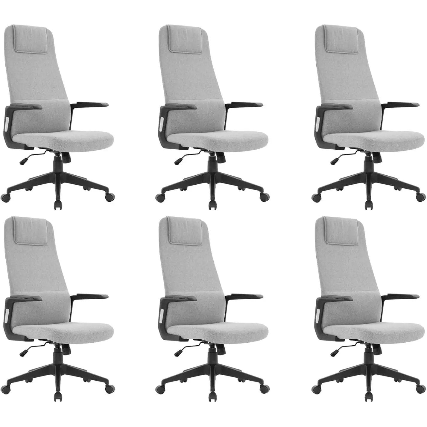Leisuremod Ergonomic High-Back Leather Office Chair - Black Swivel Desk Chair with Adjustable Height, Tilt, Padded Headrest & Double Wheel Casters, Comfortable for Home or Office