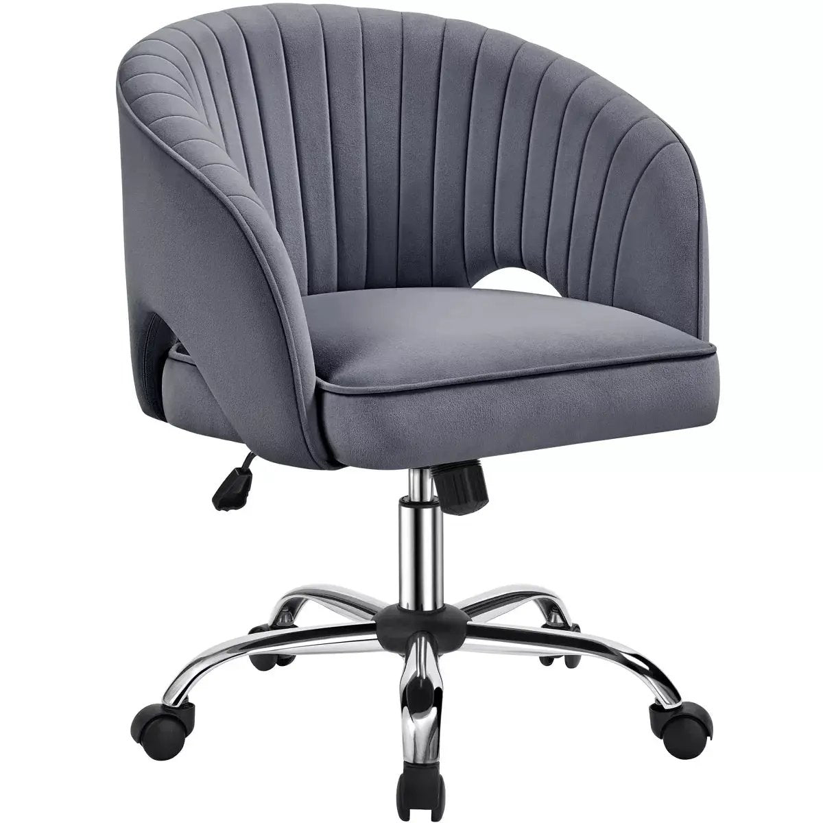 Yaheetech Rolling Office Chair Armchair with Tufted Barrel
