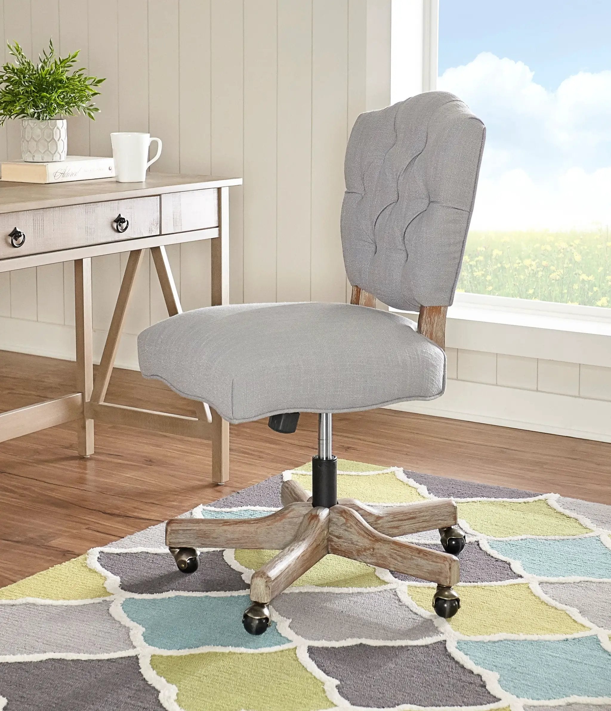 Linon Kelsey Office Chair, 18.5-22.5 In. Adjustable Seat Height, Multiple Colors