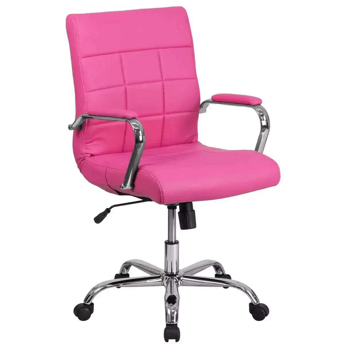 Flash  Mid-Back Vinyl Executive Swivel Office Chair with Chrome Base and Arms Platinum-Level Office Chairs