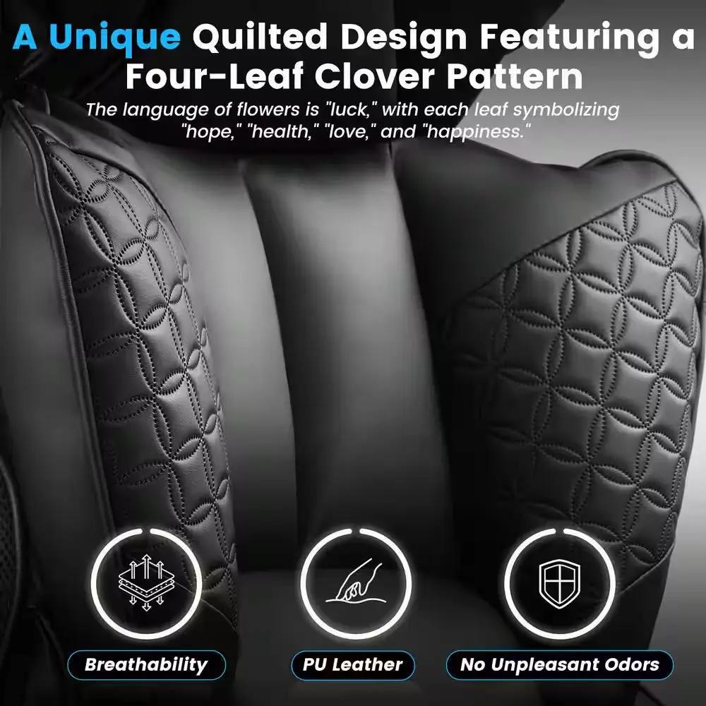 Big and Tall Faux Leather Office Chair with Deluxe Embossing Ergonomic Gaming Chair, Black