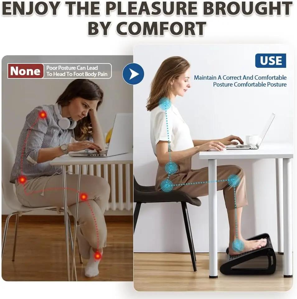 Casazenith Foot Rest by DIYI, six-height adjustable under-desk foot stool with a foot massage roller.