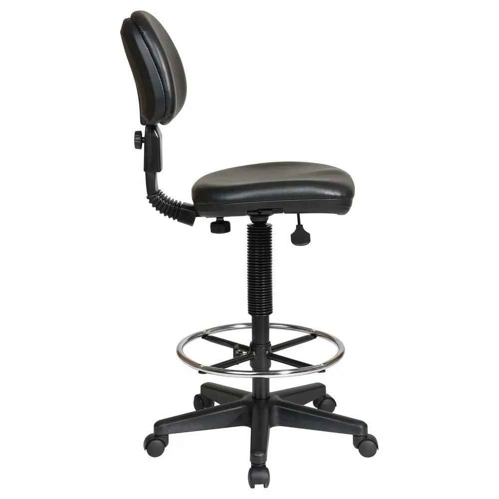 Drafting Chair with Adjustable Height and Comfortable Vinyl Seat
