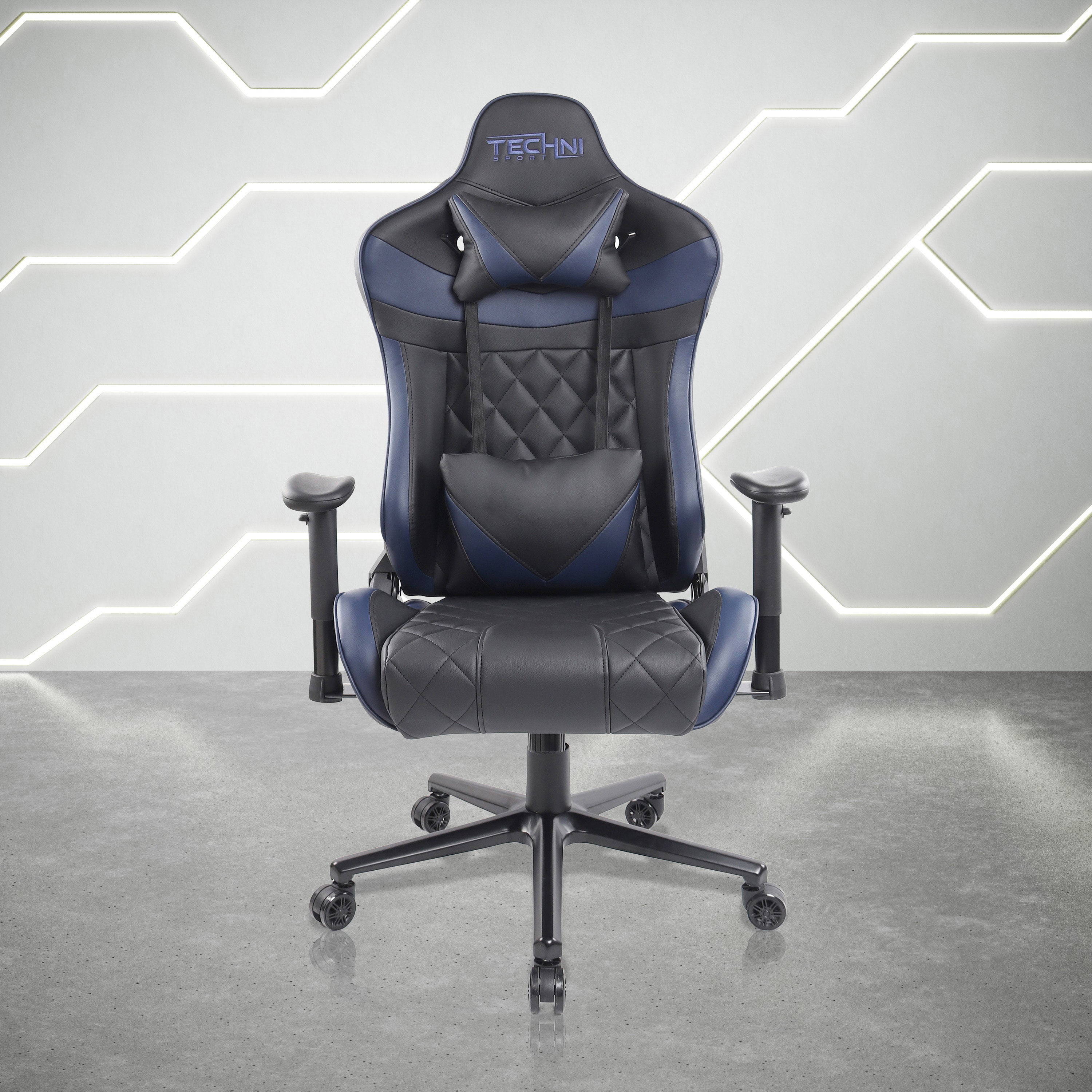 Ergonomic Gaming Chair Blue With Adjustable Height And Support - Platinum-Level Office Chairs