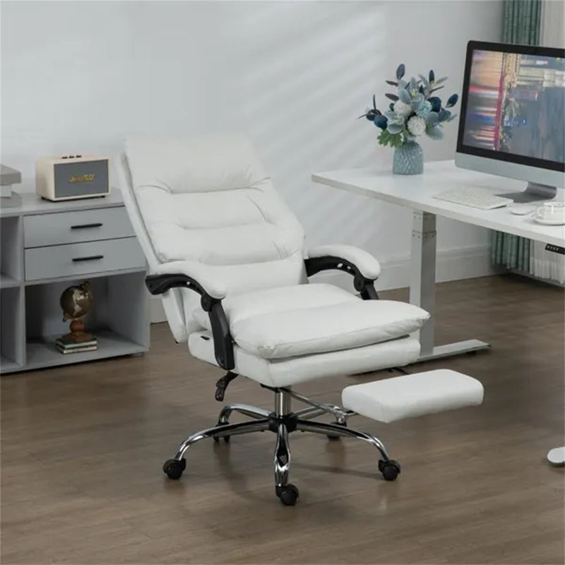Cream white microfiber massage office chair – view 8