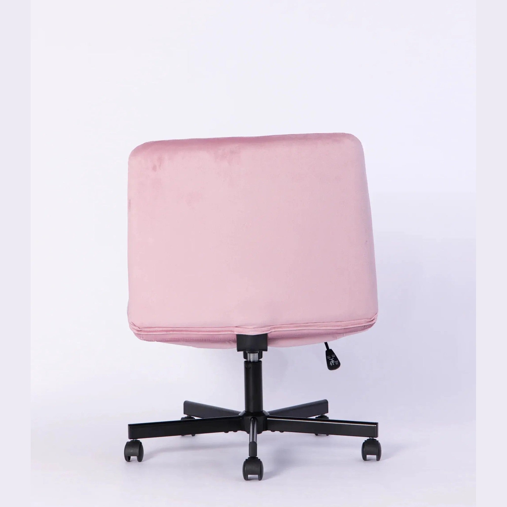 Light Pink Velvet Criss Cross Armless Office Chair With Wheels Makeup by Platinum-Level Office Chairs