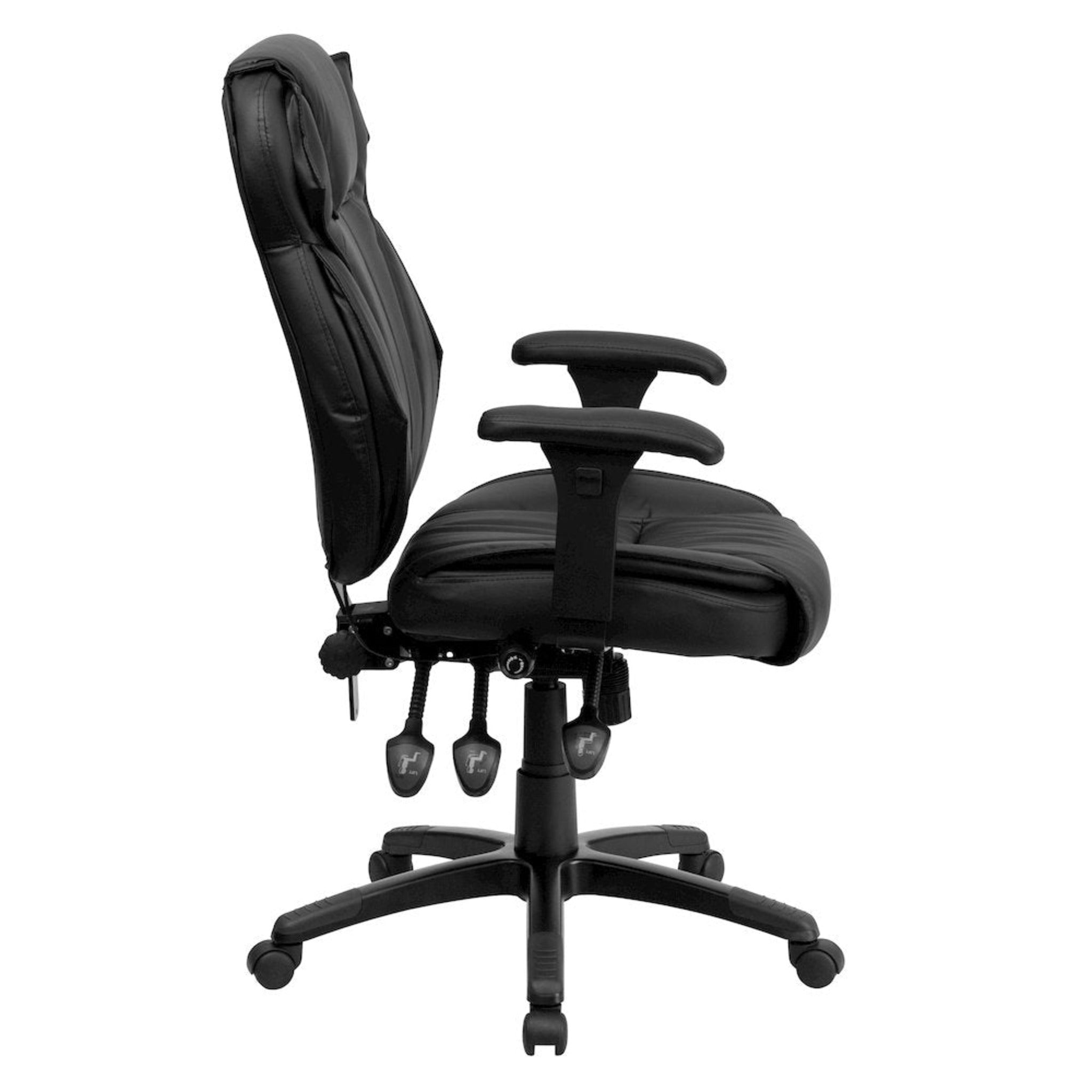 High Back Black LeatherSoft Multifunction Executive Swivel Office Chair