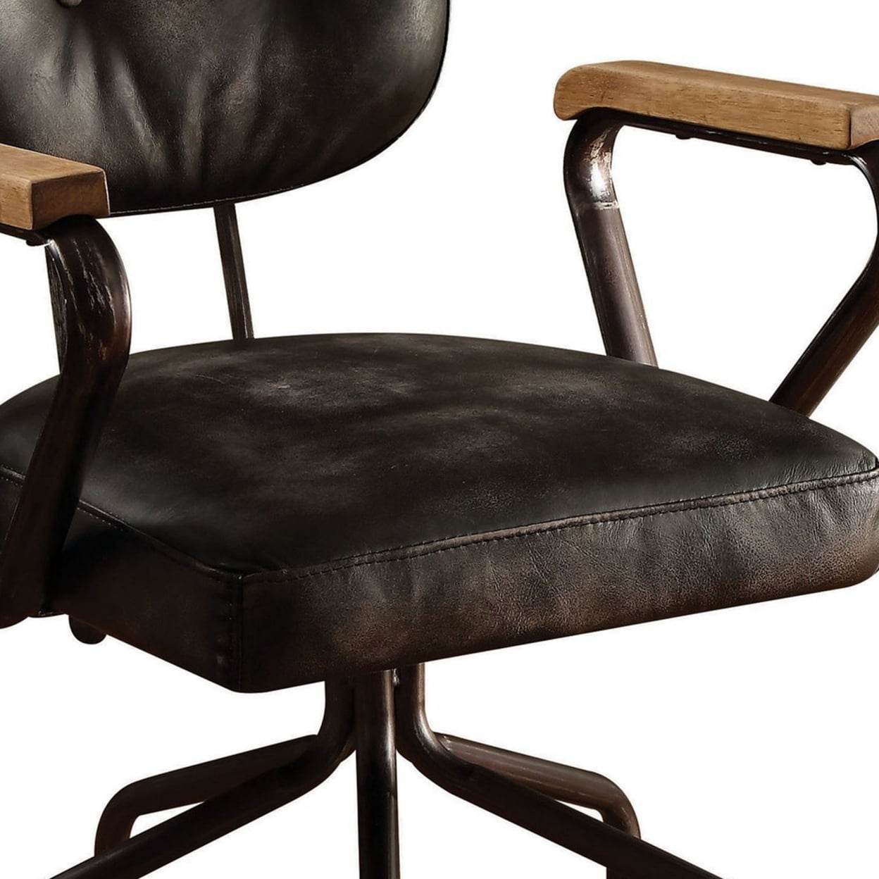 ACME Hallie whiskey leather office chair base view