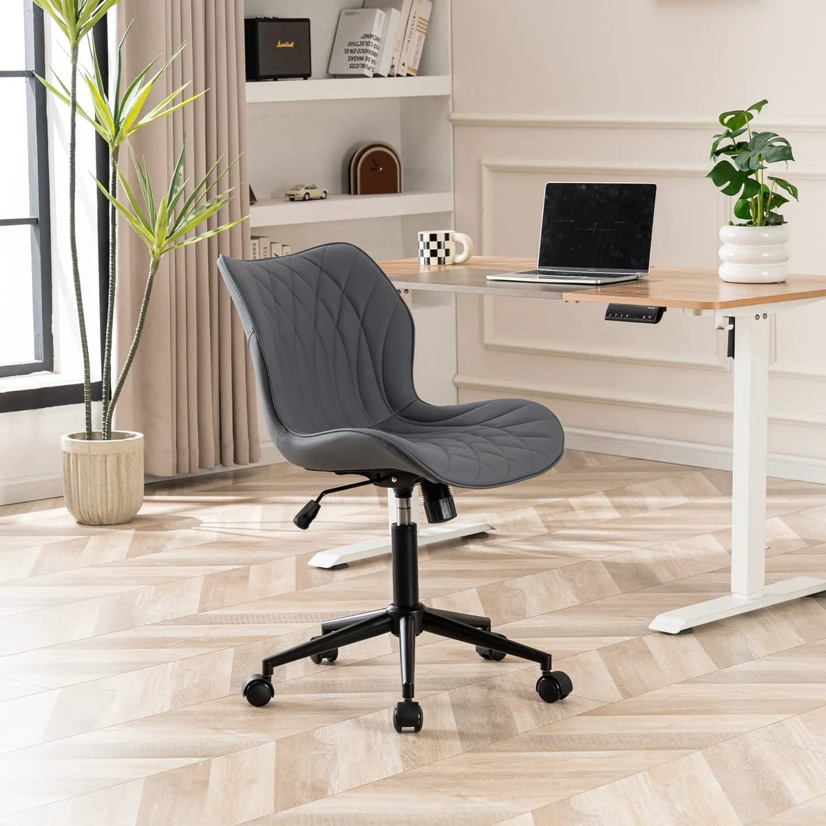 Swivel Armless Desk Chair Office Chairs Makeup Vanity Chair